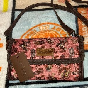 Wrangler Pink and Brown Clutch